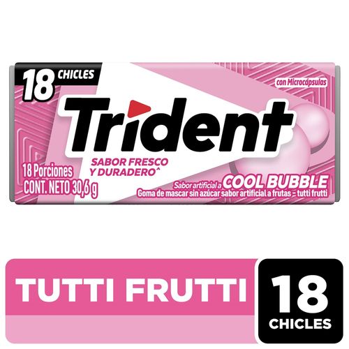 Chicle Trident Sin Azúcar Sabor Tutti Frutii 18 Uds - 30,6g