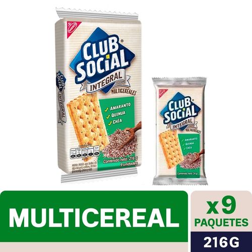 Galletas Saladas Club Social Nabisco Multicereal 9 Pack - 216g
