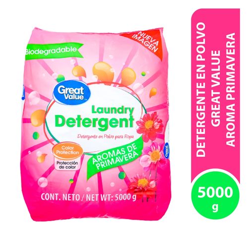 Detergente en polvo Great Value aroma primavera - 5000 g