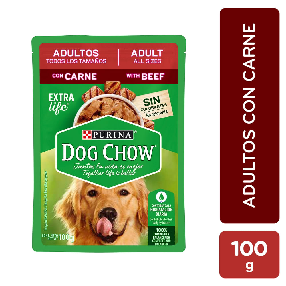 Comida húmeda para perro Purina Dog Chow todos los tamaños con carne 100 g