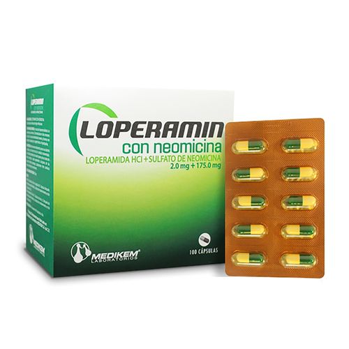 Loperamin con neomicina caja 100 cápsulas - Precio indicado por cáspula