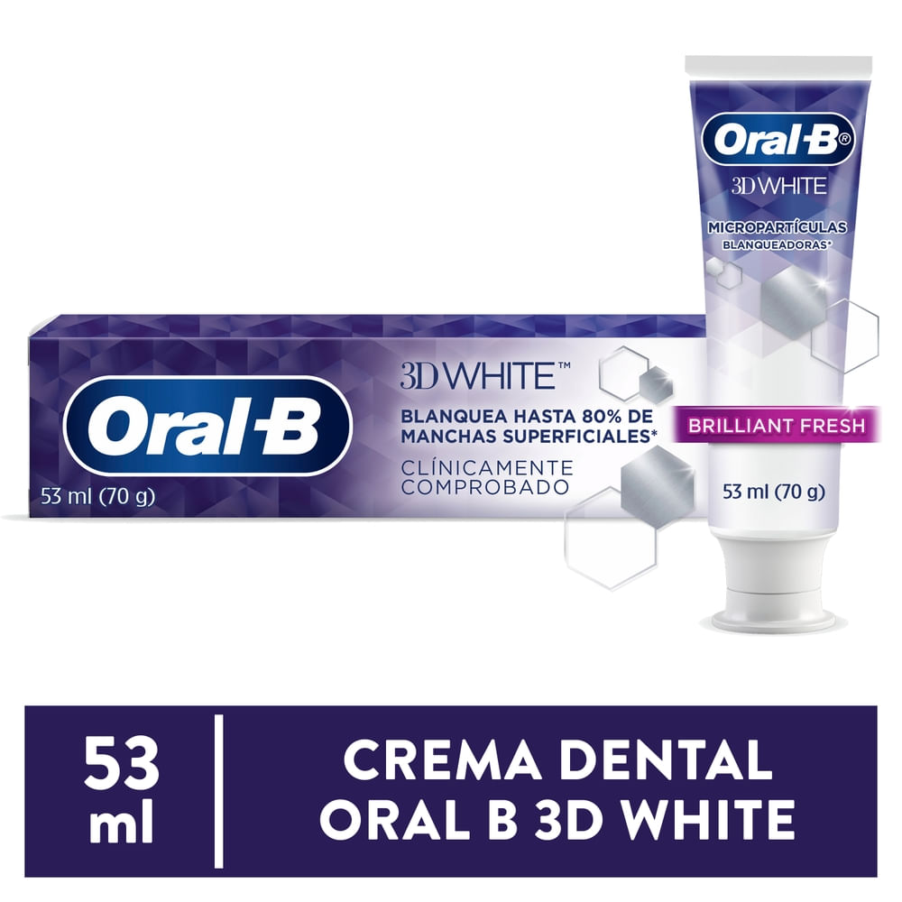 Pasta Dental Oral B 3D White Brilliant Fresh - 53 ml