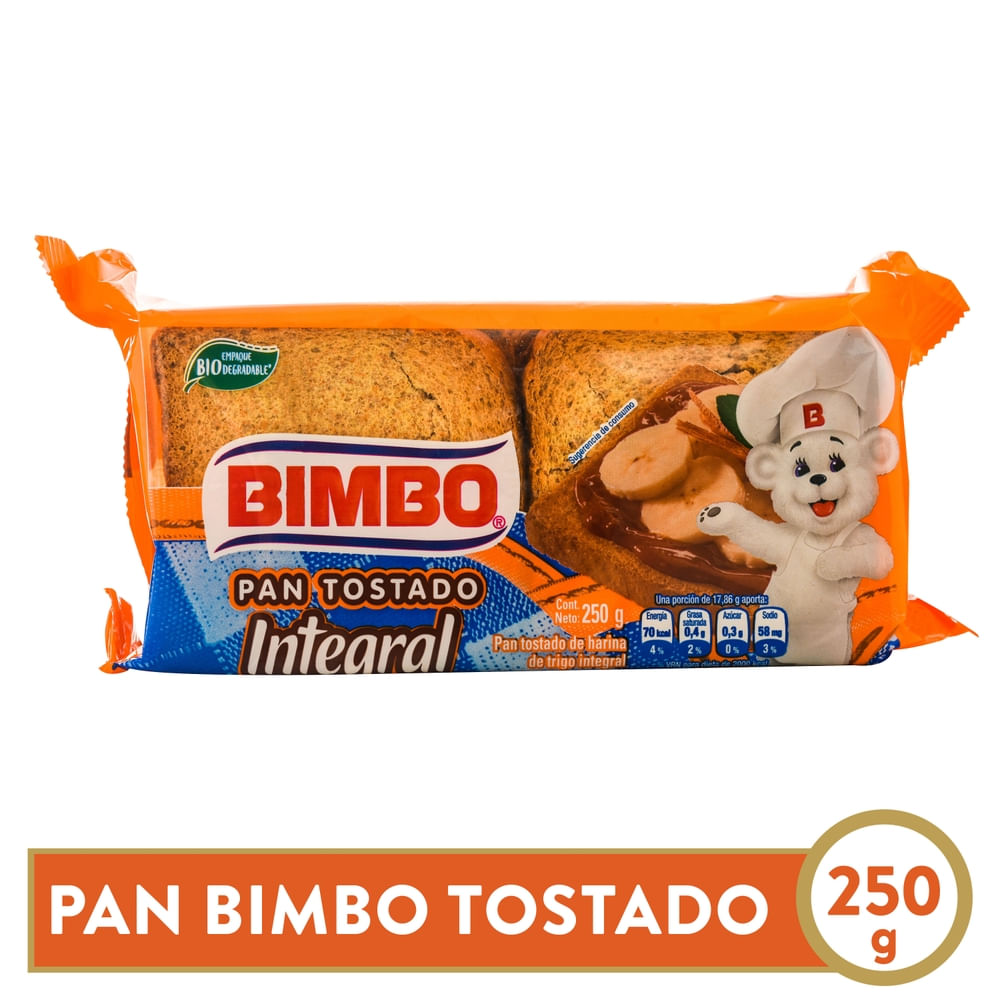 Pan Bimbo Tostado Integral - 250 g