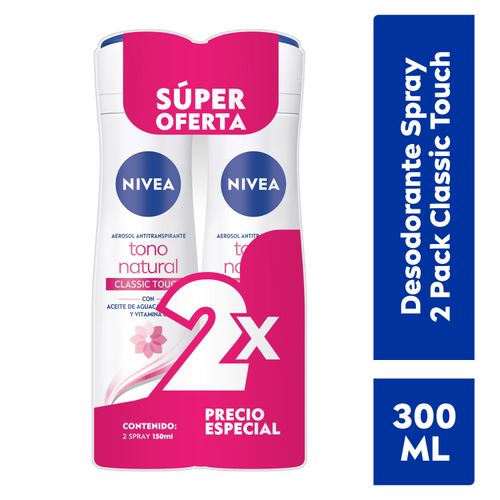 Deo Nivea Spray Ton Natur Cls 2pk 300 Ml