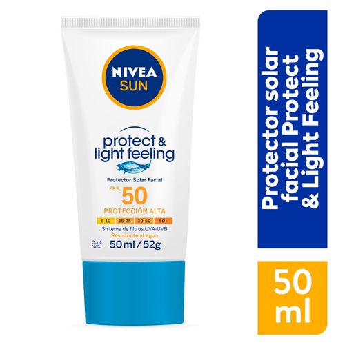 Protector solar facial Nivea sun protect & light felling  FPS 50 - 50 ml