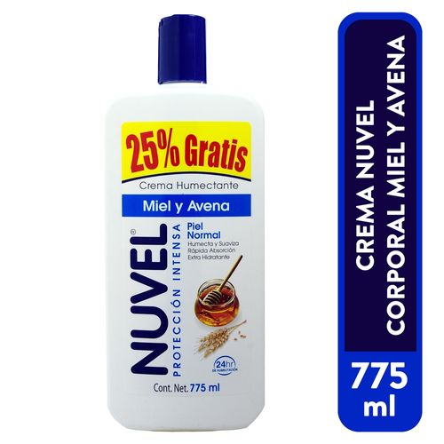 Crema Nuvel Corporal Miel Y Avena 750 ml
