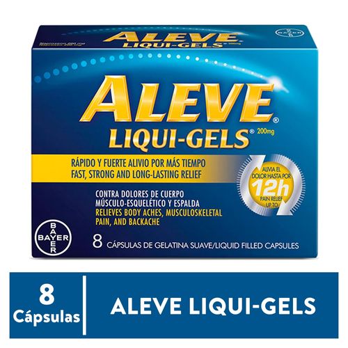 Anelgésico y antiinflamatorio Aleve liqui Gels -8 cápsulas