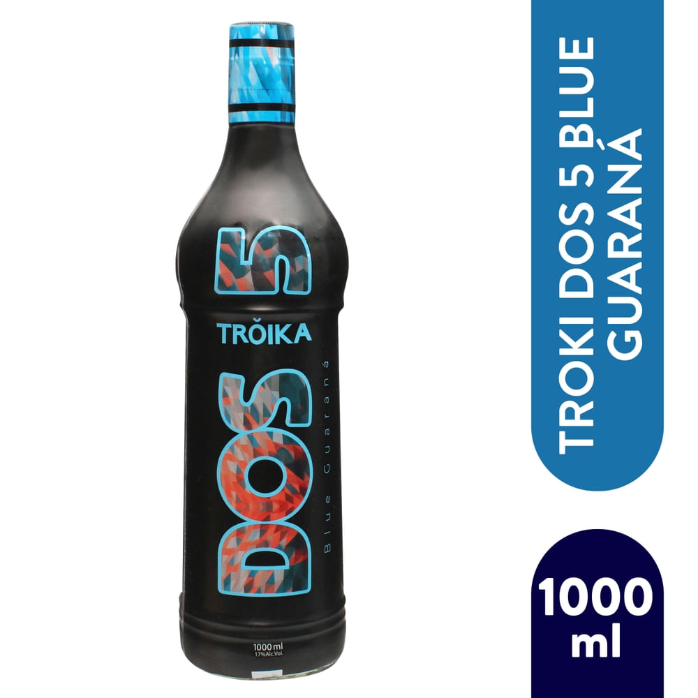 Aguardiente Troika Dos5 Blue Guarana - 1000 ml