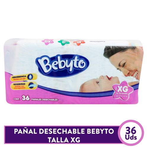 Pañales Desechables Bebyto Talla XG - 36 Unidades