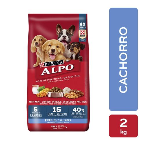 Comida para perros Purina Alpo Cachorros con carne, pollo, cereales y vegetales 2 kg
