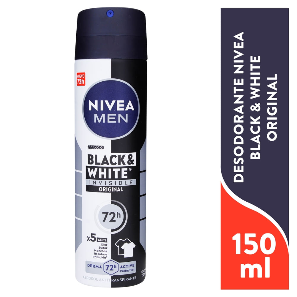 Desodorante Nivea Men  Antimanchas en Spray Black & White Invisible Power - 150 ml