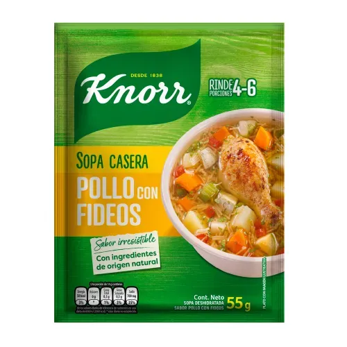 Sopa Knorr de pollo con fideos - 55 g