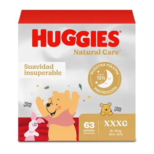 Pañales Huggies Natural Care Etapa 6/XXXG - 63 Unidades