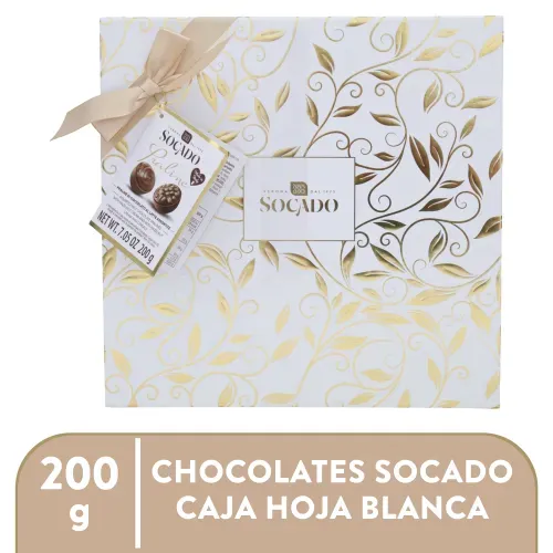 Chocolates Socado Caja Hoja Blanca 200gr