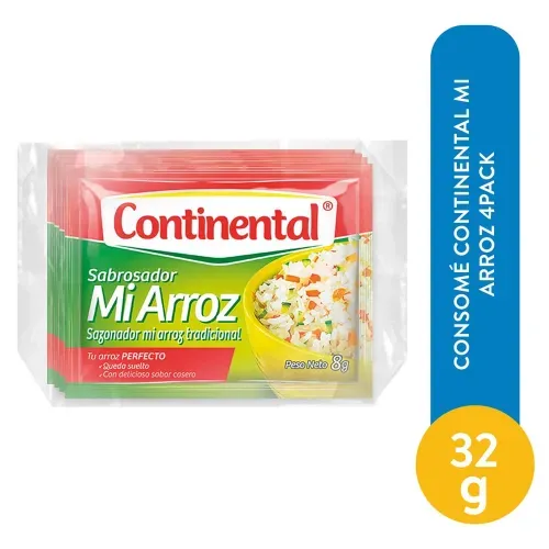Consome Continental Mi Arroz 4 Pack - 32 g