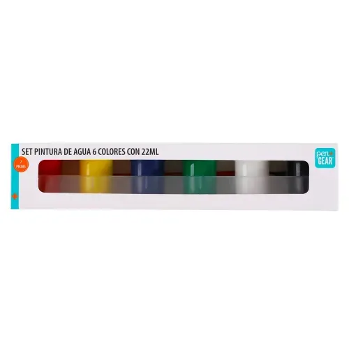 Pintura de agua Pen Gear, 6 colores  -6 ml/7 pzas