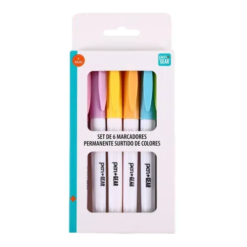 Marcadores Permanentes Pen Gear, colores pastel -6 pzas