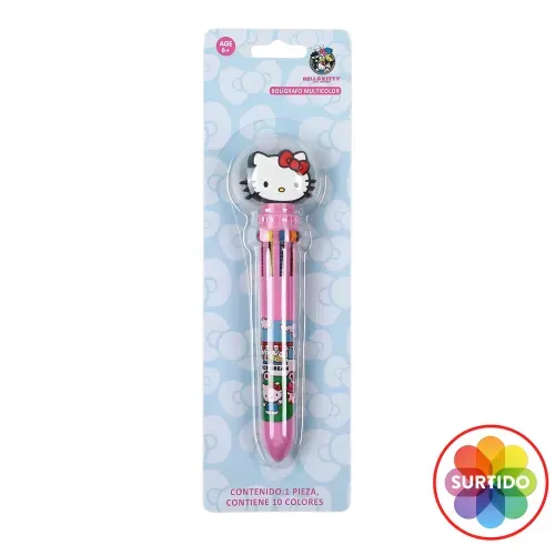 Hello Kitty Boligrafo 3d Retractil 10col