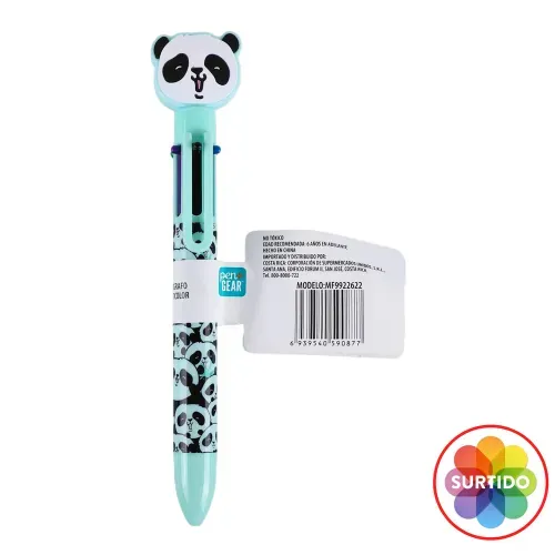 Boligrafo Retractil 6 Colores Panda
