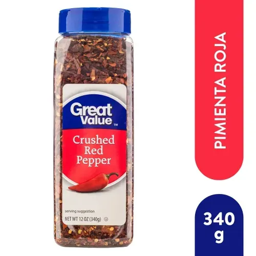 Pimienta Roja Great Value Triturada - 340 g