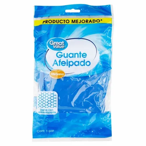 Guantes Great Value Látex Afelpado Med - 1 Unidad