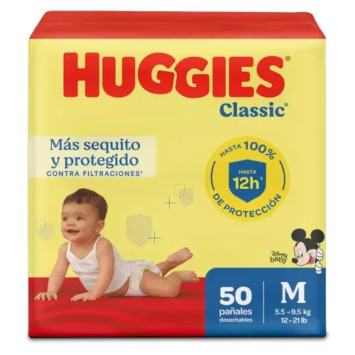 Pañales Huggies Classic Etapa 2/M - 50 Unidades