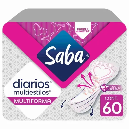 Protectores Saba Diarios Multiestilos Multiforma - 60 Unidades