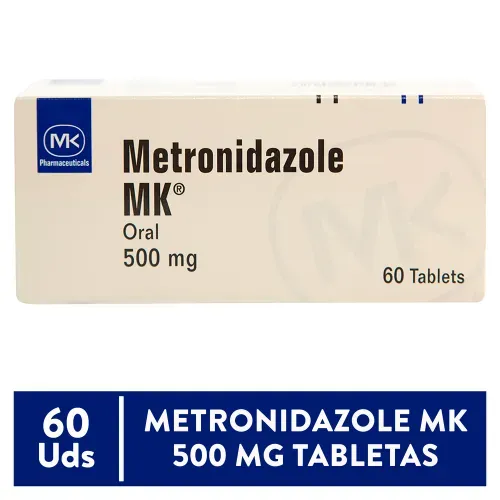 Metronidazol MK 500mg caja 60 tabletas - Precio indicado por tableta