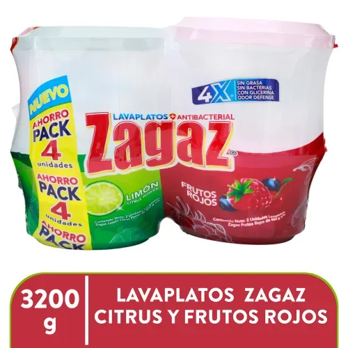 Lavaplatos Zagaz Surtido 4pack 3200gr