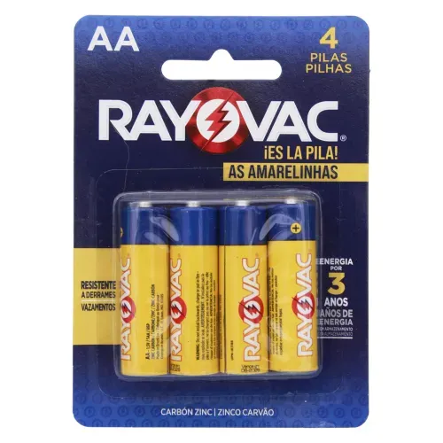 Batería Zinc Rayovac Carbón Aa 7Lpb - 4 Unidades