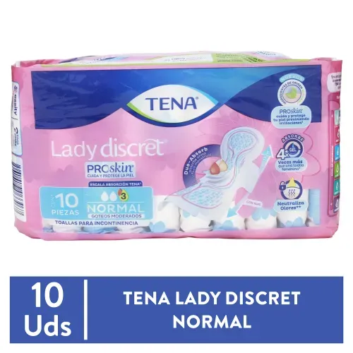 Toalla Tena Lady Discret Inco 10 Und Unidad