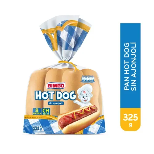 Pan para hot dog Bimbo sin ajonjolí - 325 g