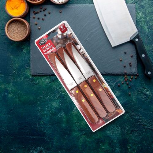 Cuchillos Expert Grill mango de madera - 6 uds