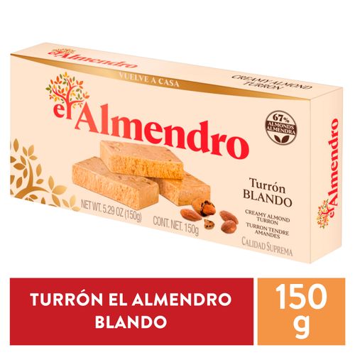 Turrón Blando El Almendro, Calidad Suprema, Sin Glúten - 150 g
